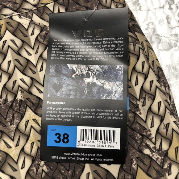 Virtus Outdoor Group Xeros Sand Phantom Pants Size 38x34 KAOS Water Repellent - Picture 7 of 15